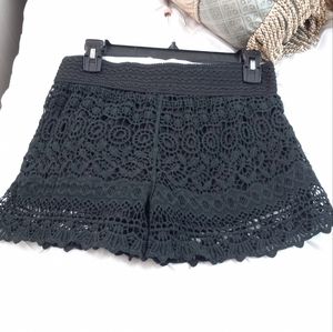 NWOT black lace shorts